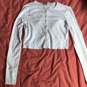 White cropped cardigan